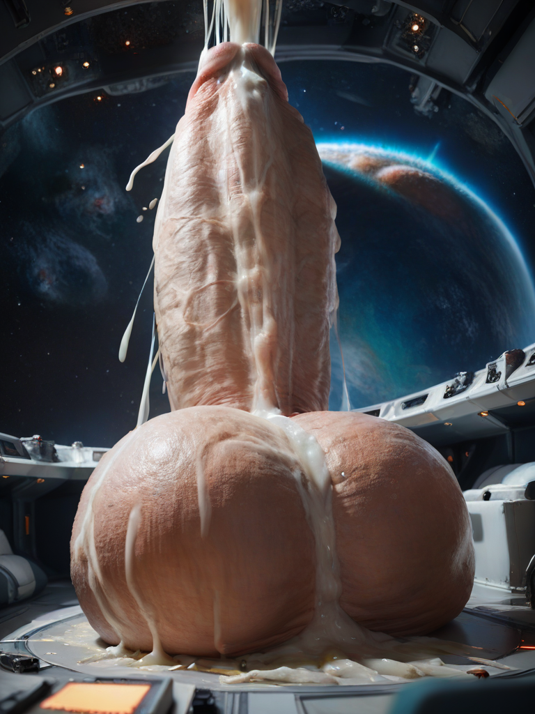 char sent an image  cum, space, planet, realistic, excessive cum, ass, earth planet